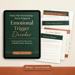 感情トリガーワークブック｜感情認識と不安緩和のための印刷可能な資料、神経系調整ガイド