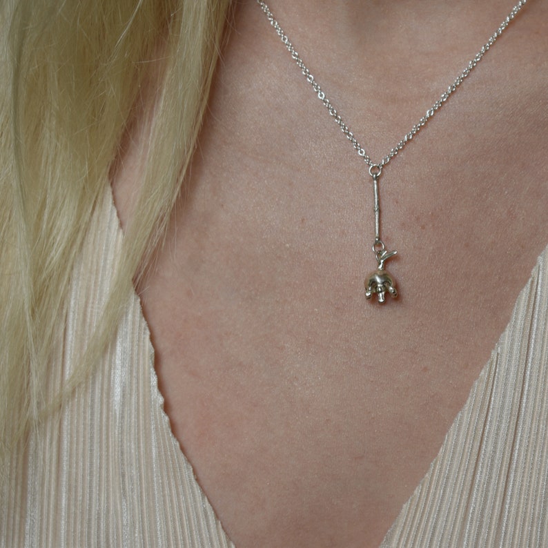 Abelia Flower Pendant Lily Of The Valley Abelia Link Necklace: Lily Of The Valley Necklace Lily Necklace Botanical Jewelry