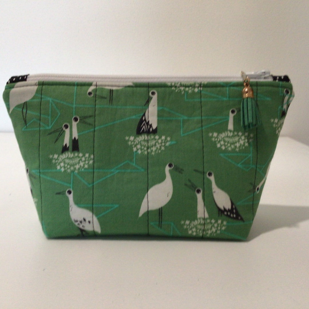 Water Birds Zippered Quilted Cosmetic Bag Purse Organizer - Etsy