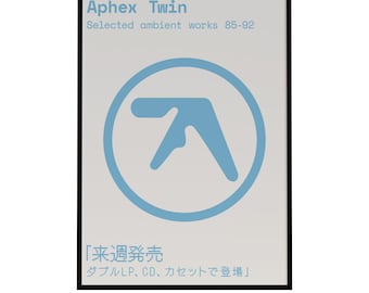 Aphex Twin Poster: Blue Japanese Techno Music Print (Digital Download