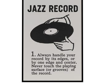 Retro Plattenspieler Vinyl Druck: Black and White Jazz Musik Poster (Digitaler Download