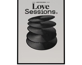 Love Sessions Vinyl Record Print: Optical Art, Minimalist Decor (Digital Download)