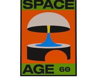 Mid Century Modern Space Age Art Print: Retro Abstract Wall Decor (Digital Download)
