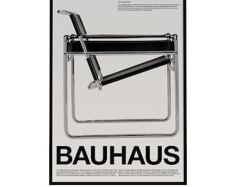 Bauhaus Chairs Poster: Mid-Century Modern Furniture Design (Digital Download)