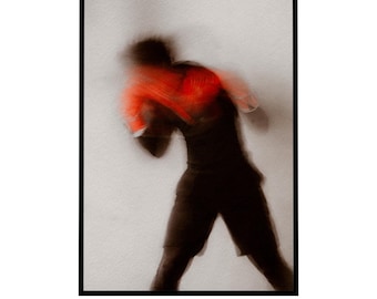 Abstract Boxing Print | Motion Fighter, Minimalist Gym Decor (Digital Download)