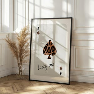 Trendy Ace of Spades Print, Lucky You Retro Wall Art, Aesthetic Print Playing Card Poster, Preppy Y2k Room Decor Digital