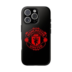 Coque de portable avec logo Manchester United, compatible iPhone et Samsung, coque de football Red Devils, iPhone 16, 15, 14, Samsung S24, S23, S22