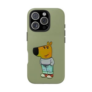 Minimalistisch Booba Meme-telefoonhoesje, grappig hondentekenfilmontwerp, compatibel met iPhone- en Samsung-modellen