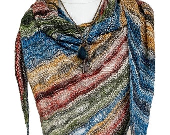 Sea Foam Shawl Knitting Pattern Beginner Garter Stitch Knit