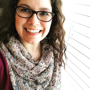 Confetti Shawl Triangle Scarf Knitting Pattern One Skein