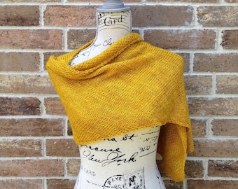 Diagonal Wrap Knitting Pattern Prayer Shawl Beginner Simple