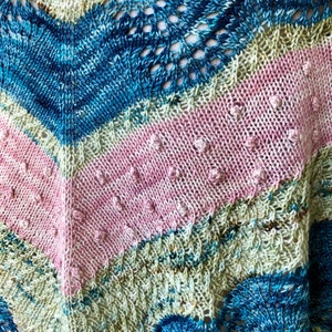 Shawl Knitting Pattern Three Color Landscapes Shawl image 8