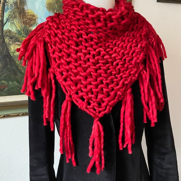 Bulky Triangle Scarf Knitting Pattern