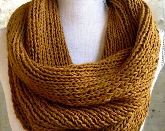 Cowl Knitting Pattern Knit Flat Ribbed Infinity Scarf