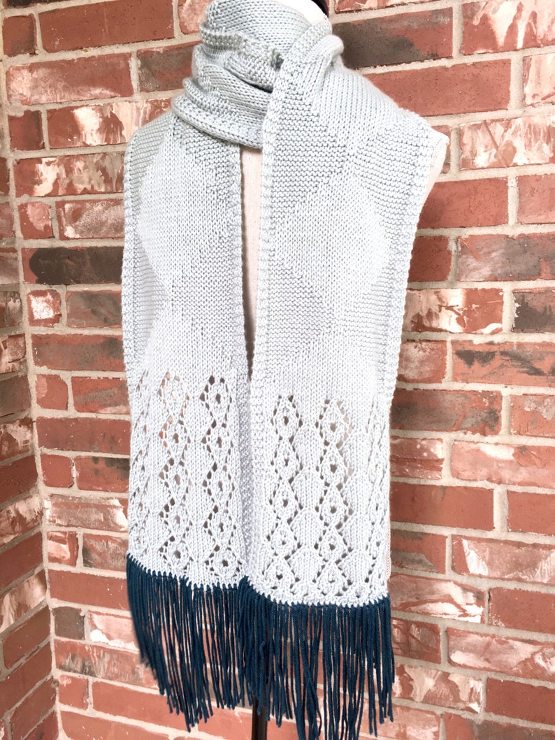 Knitting Pattern Diamonds and Lace Scarf DIY Christmas Gift Etsy