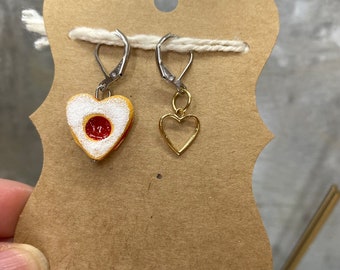 Stitch Markers Linzer Heart Cookies  Knitting Gift