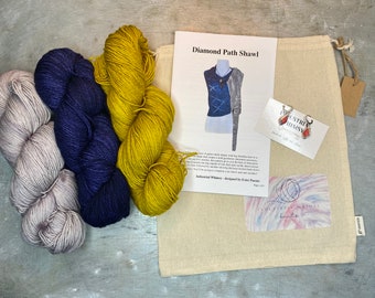 Yarn Kit Knitting Pattern Bundle Beginner Lace Wrap
