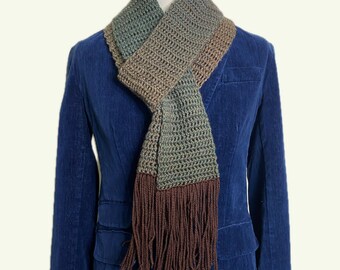 Classic Crochet Scarf with Tassels Gift for Husband