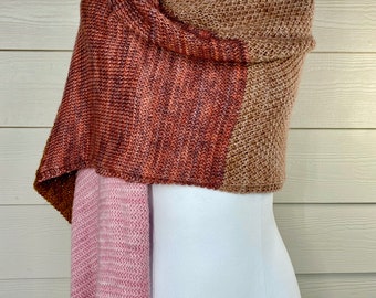 Knit and Purl Wrap Beginner Scarf Knitting Pattern Blanket Scarf Stitch Sampler