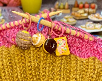 Knitting Stitch Markers Breakfast Treats Gift for Knitter