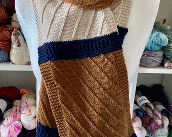 Turning Tides-breipatroon sjaal (pdf-patroon)