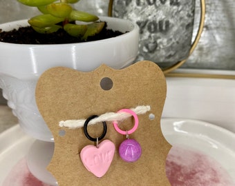 Conversation Hearts Valentine Stitch Markers - Knitting Gift