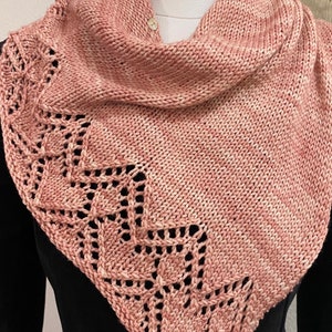 Chevron Lace Hearts Scarf Knitting Pattern Kerchief