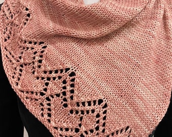Chevron Lace Hearts Scarf Knitting Pattern Kerchief