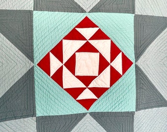 Patchwork Star Block Quilt Handmade Baby Blanket Baby Shower Gift