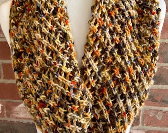 Infinity Scarf Golden Hour Gift for Mom Hand Knit