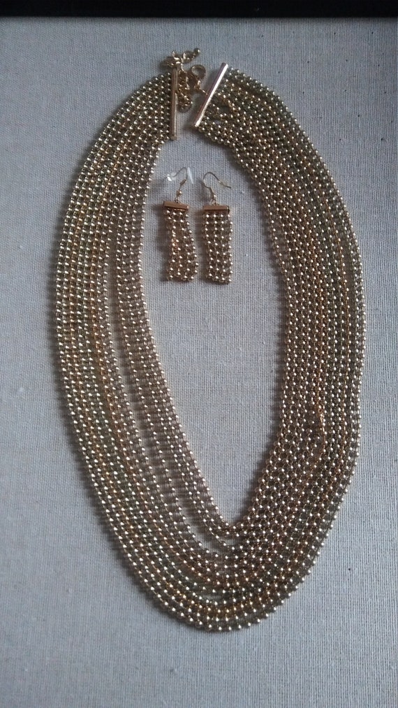 Lovely multi chain necklace & earrings set