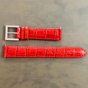FENDI Swiss Made Red Leather Strap 15mm