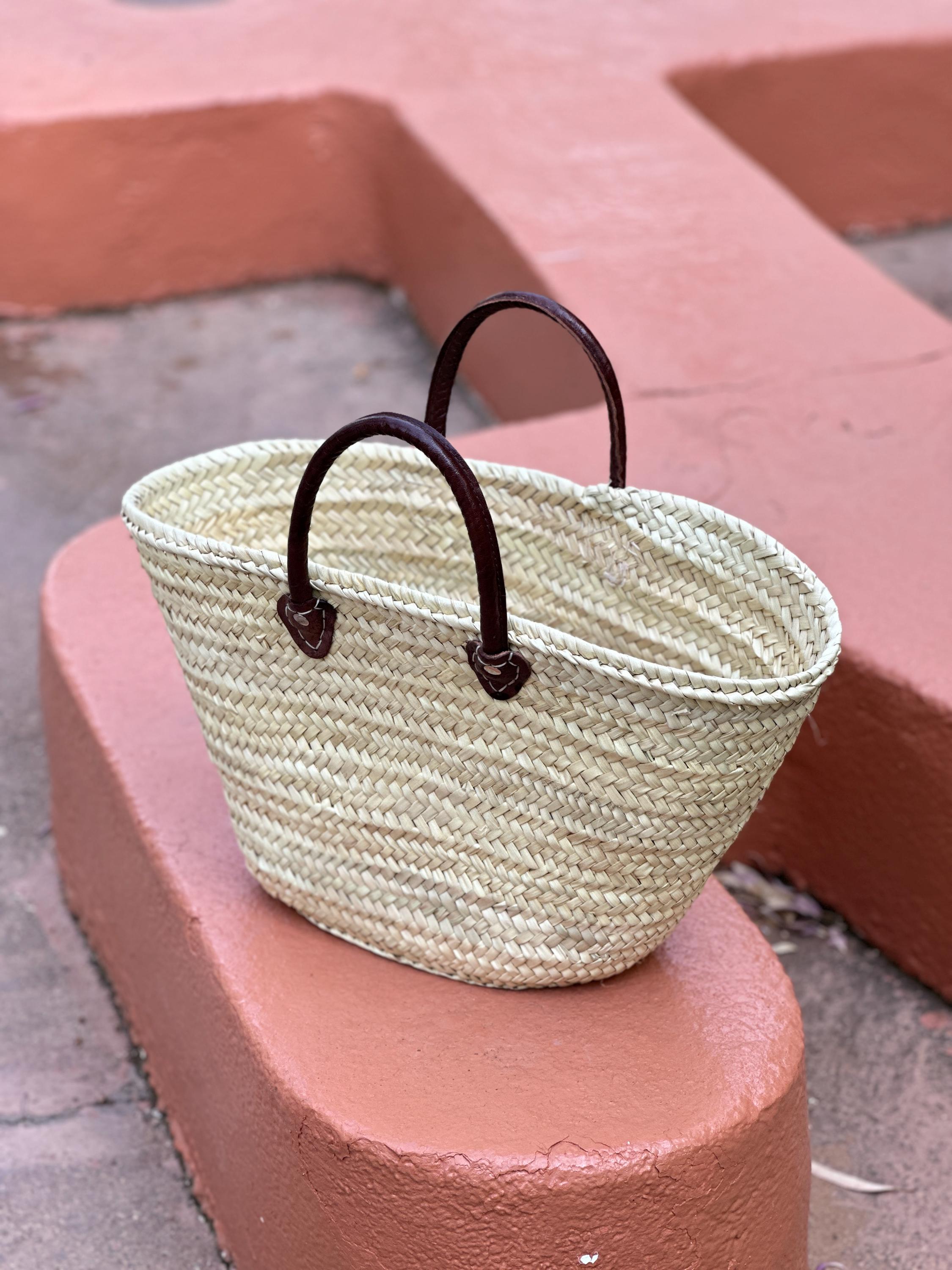Panier Osier Artisanal Anses Cuir – French Market Bag – Straw Tote