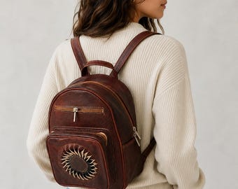 Mini sac à main en cuir, sac de tous les jours minimaliste, petit sac à dos pour fille, adolescente, cadeau de Saint-Valentin pour elle