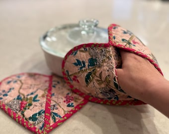 Quilted Heart Oven Mitt & Hot Pad Sewing Digital PDF Pattern