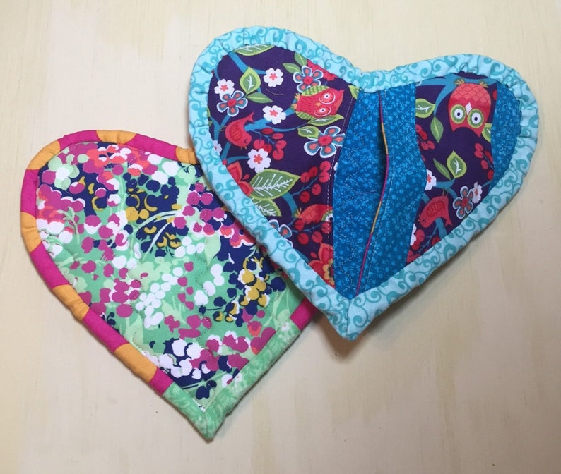 PATTERN for Quilted Heart Oven Mitt / Quilted Heart Hot Pad / Etsy