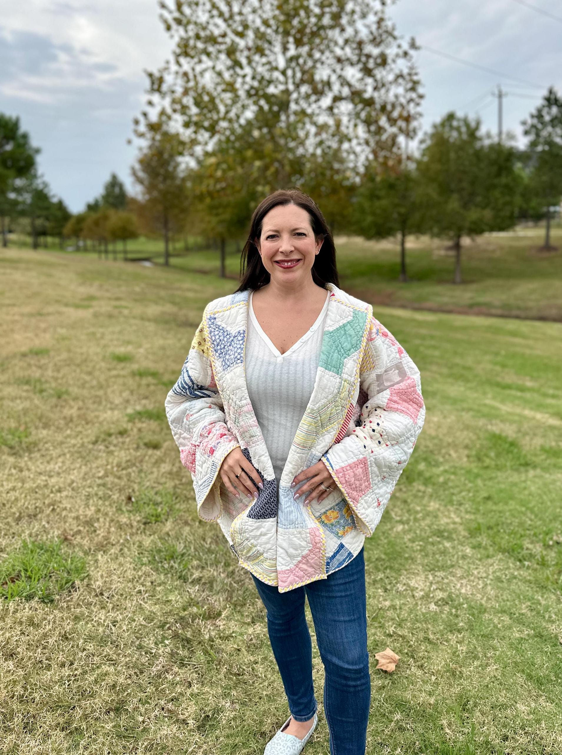 Reversible Quilted Coat Digital PDF Pattern: Collar or Hood (8.5