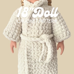 Bathrobe Dressing Gown 18 Inch Doll Crochet Pattern PDF Tutorial