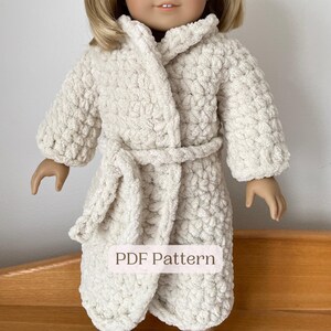 Bathrobe Crochet Pattern for 18 Inch Doll | Doll Dressing Gown (PDF Download)