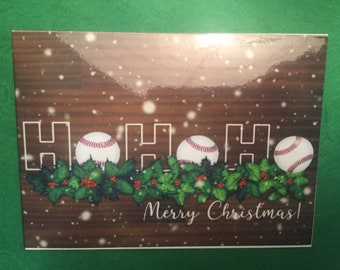 Keepsake Baseball Greeting Card Christmas, baseball lovers card, holiday card Cooperstown