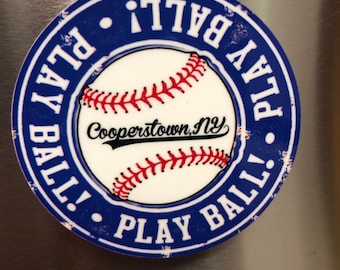 Cooperstown Baseball Souvenir Magnet, Baseball gift, Cooperstown souvenir