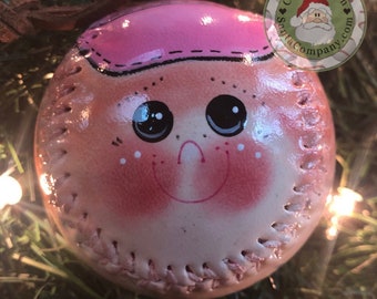 Baby Girl Gift baseball related, Baby shower gift, baseball mom gift, baby ornament, cooperstown santa company