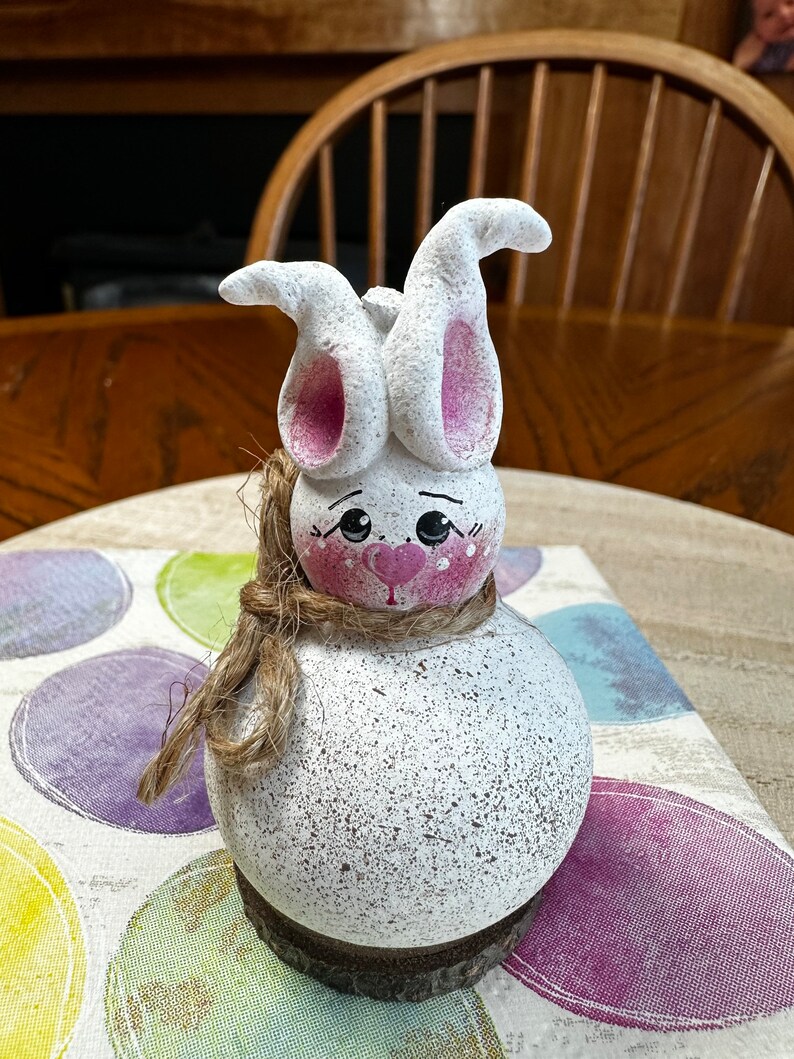 Easter hostess gift,Gourd bunny, tiered tray Easter decor, gourd lovers gift image 1