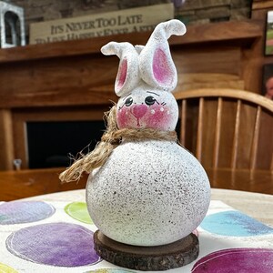 Easter hostess gift,Gourd bunny, tiered tray Easter decor, gourd lovers gift image 2