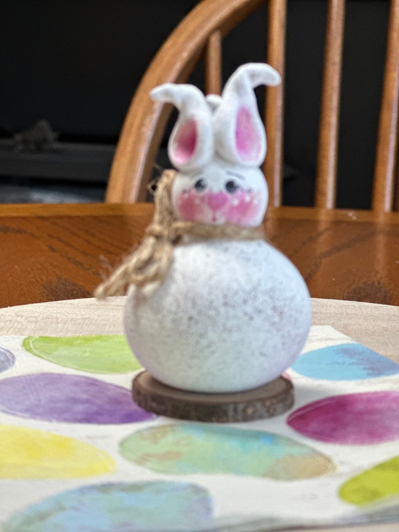 Easter hostess gift,Gourd bunny, tiered tray Easter decor, gourd lovers gift image 3