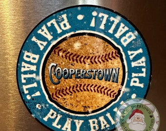 Cooperstown Baseball Souvenir Magnet, Baseball gift, Cooperstown souvenir