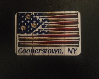 Cooperstown Baseball Souvenir Magnet, Baseball gift, Cooperstown souvenir