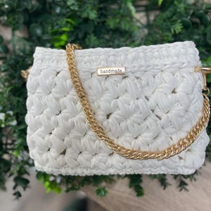 Handmade crochet handbag boho gift idea