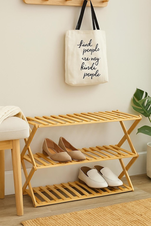 Schuhregal Schuhschrank aus Bambus Faltbar & Neu
