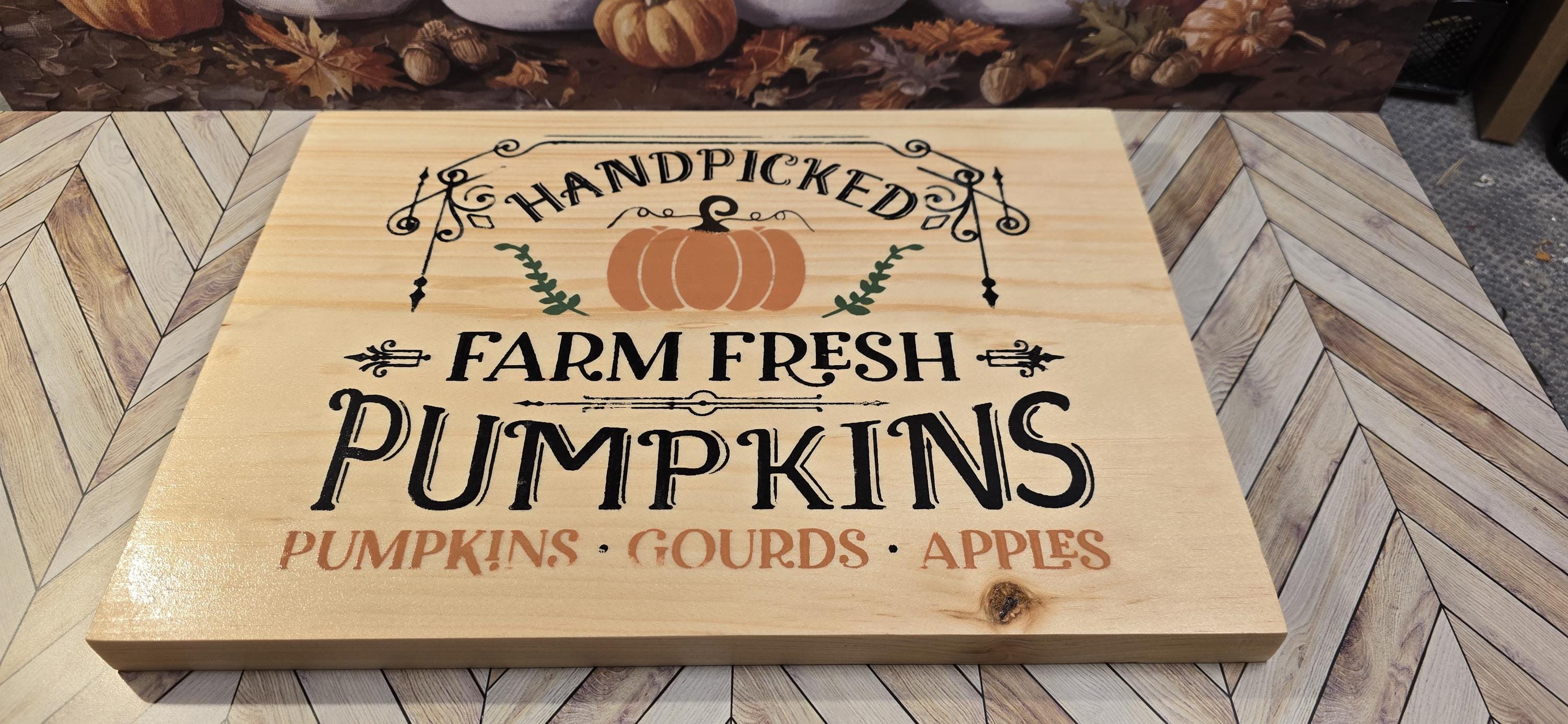 Fall Serving Trays or Signs, Painted or Wood Burned Serving Tray or Sign, Rustic Autumn Wall decor, Wood Tray with Handles - Thumbnail 6